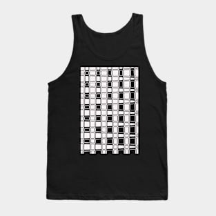 Digital Weave in Black and White Tank Top